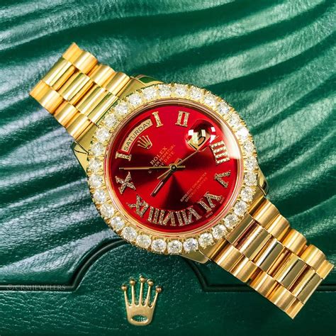 red facte rolex|rolex red face with diamonds.